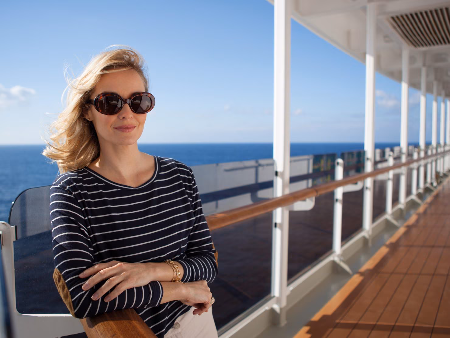 Outdoor decks on Queen Victoria
